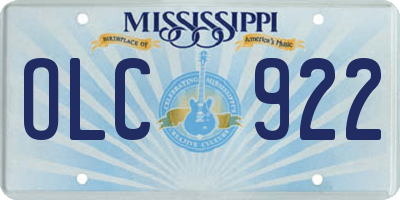 MS license plate OLC922