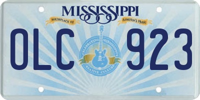 MS license plate OLC923
