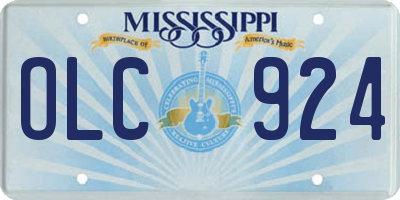 MS license plate OLC924