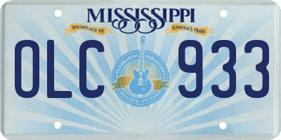 MS license plate OLC933