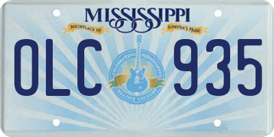 MS license plate OLC935