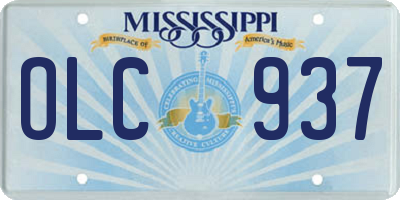 MS license plate OLC937