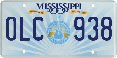 MS license plate OLC938
