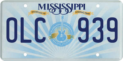 MS license plate OLC939