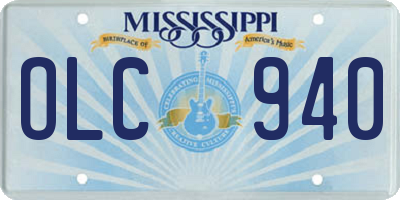 MS license plate OLC940