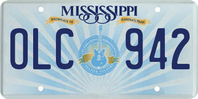 MS license plate OLC942