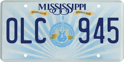 MS license plate OLC945