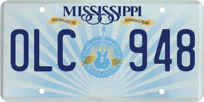 MS license plate OLC948