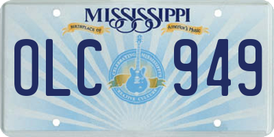 MS license plate OLC949