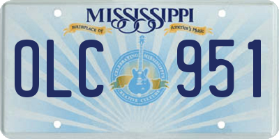 MS license plate OLC951