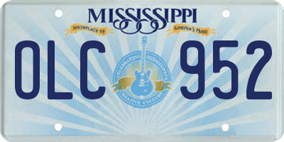 MS license plate OLC952