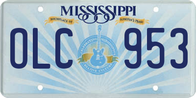 MS license plate OLC953