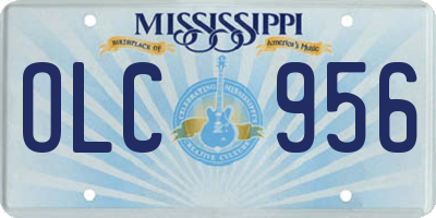MS license plate OLC956