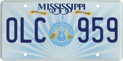 MS license plate OLC959