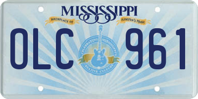 MS license plate OLC961