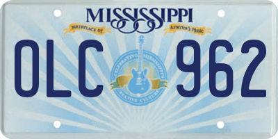 MS license plate OLC962