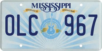 MS license plate OLC967