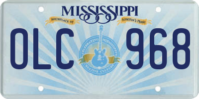 MS license plate OLC968