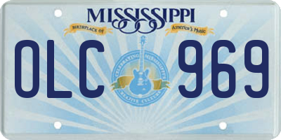 MS license plate OLC969