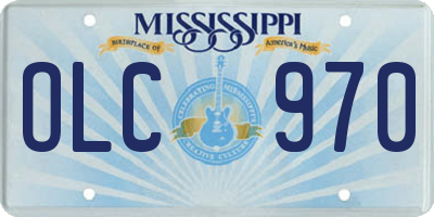 MS license plate OLC970