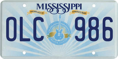 MS license plate OLC986