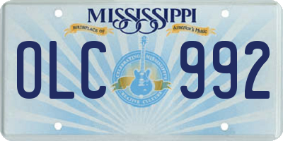 MS license plate OLC992