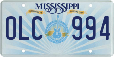 MS license plate OLC994