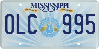 MS license plate OLC995