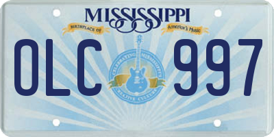 MS license plate OLC997