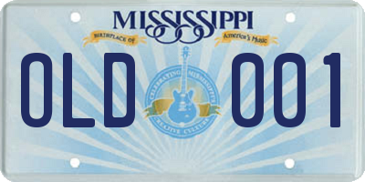 MS license plate OLD001