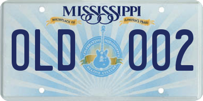 MS license plate OLD002