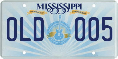 MS license plate OLD005