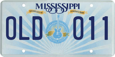 MS license plate OLD011