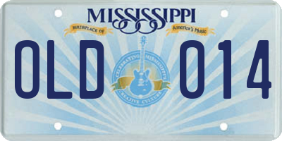 MS license plate OLD014