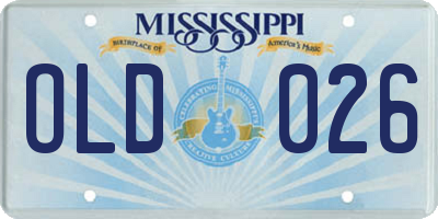 MS license plate OLD026