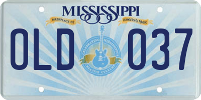 MS license plate OLD037