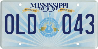 MS license plate OLD043