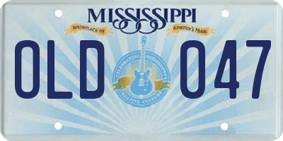 MS license plate OLD047