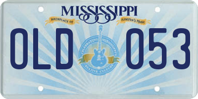 MS license plate OLD053