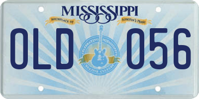 MS license plate OLD056