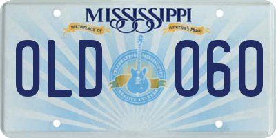 MS license plate OLD060