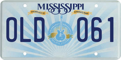 MS license plate OLD061