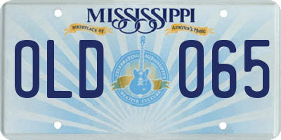 MS license plate OLD065