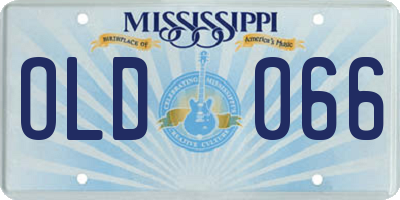 MS license plate OLD066