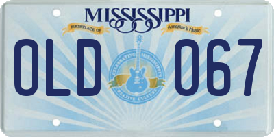 MS license plate OLD067