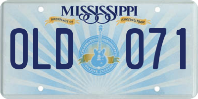 MS license plate OLD071