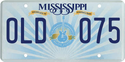 MS license plate OLD075