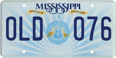 MS license plate OLD076