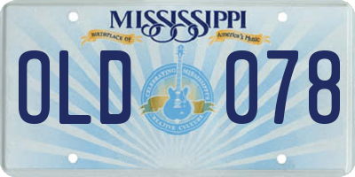 MS license plate OLD078