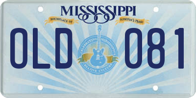 MS license plate OLD081